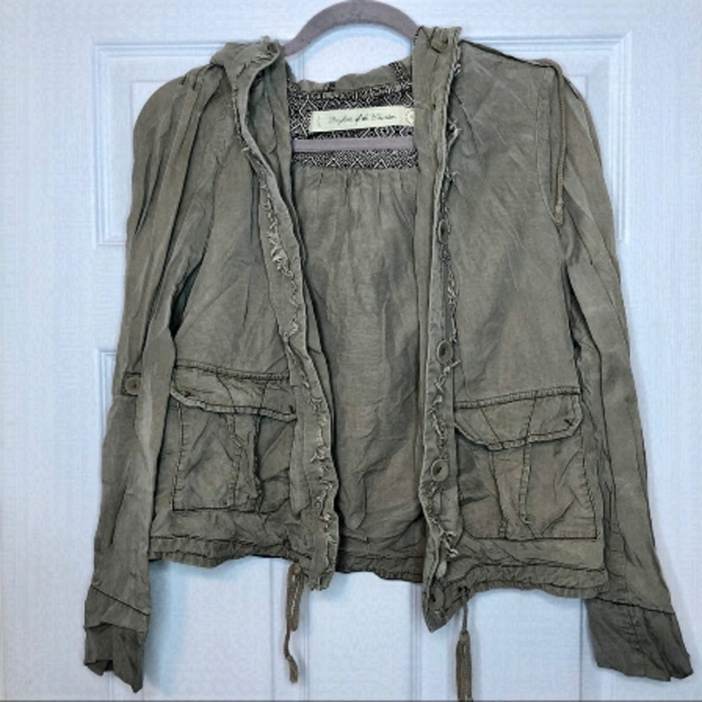 ANTHROPOLOGIE Tencel green Cargo Jacket small